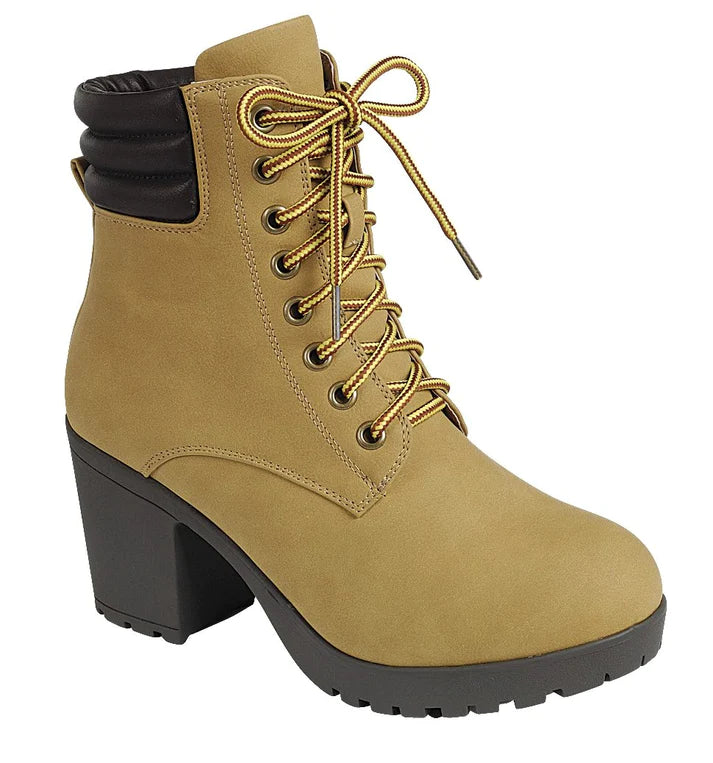 Fashion high heel construction boots